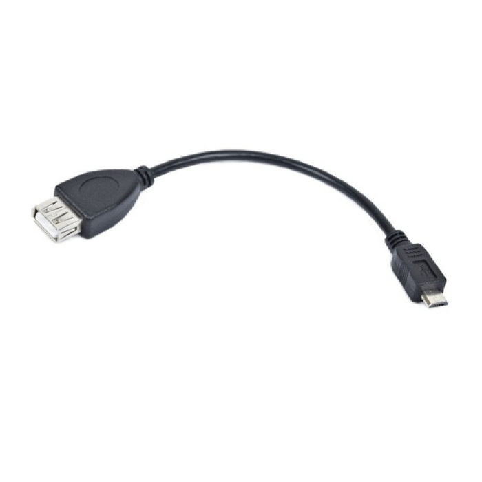 Lanberg USB micro-b (m) -> USB-A (f) 2.0, cable 0.15m otg, black (50-pack)