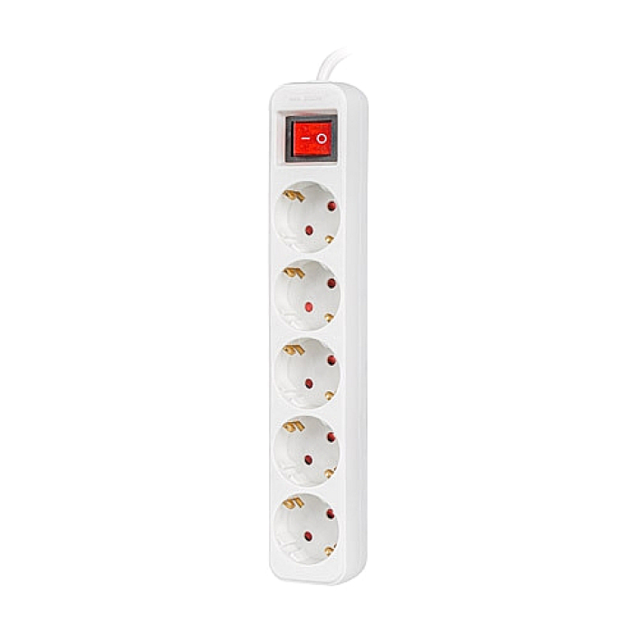 Lanberg power strip 3m 5x Schuko outlets with circuit breaker quality-grade copper cable, white (тъмнейл - 2)