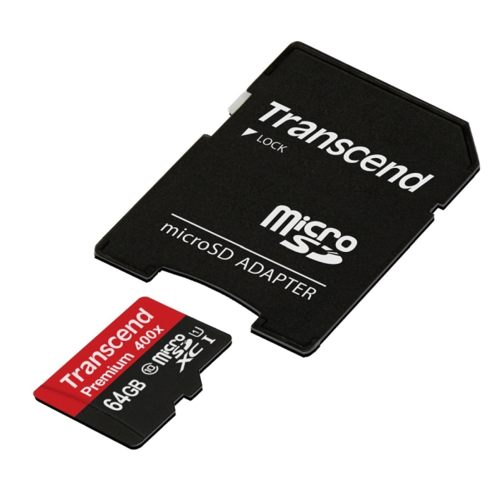 Transcend 64GB micro SDXC UHS-I Premium (with adapter, Class 10) на супер цена