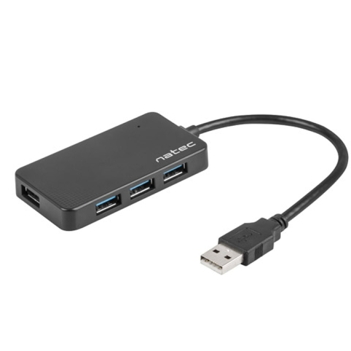 Natec HUB Moth USB 3.0 4-Port Black на супер цена