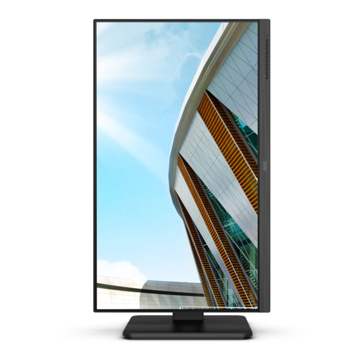 AOC Q24P2Q, 23.8" IPS WLED, 2560x1440@75Hz, 4ms GtG, 250cd m/2, 1000:1, DCR 50M:1, FlickerFree, Low Blue Light, 2Wx2, Tilt, Height Adjust, Pivot, Swivel, D-SUB, HDMI, DP, USB hub (тъмнейл - 4)