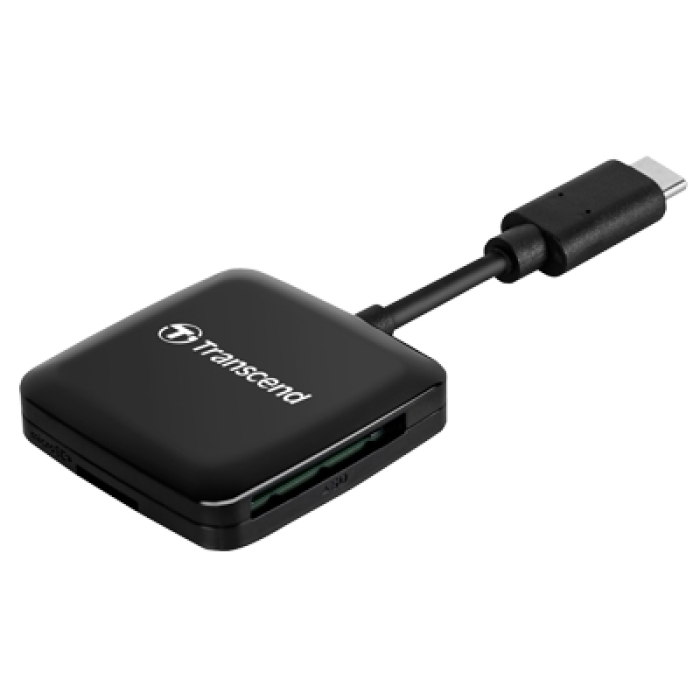 Transcend SD/microSD Card Reader, USB 3.2 Gen 1, Black, Type C (тъмнейл - 1)