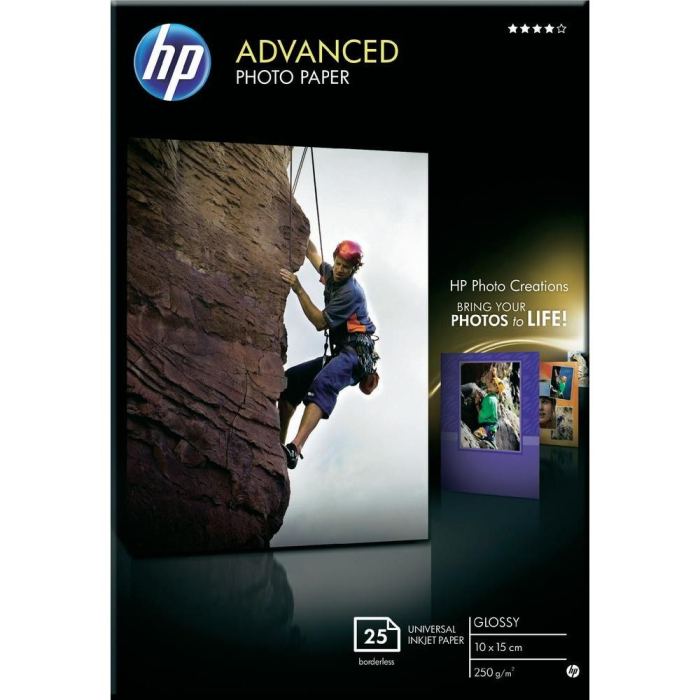 HP Advanced Glossy Photo Paper-25 sht/10 x 15 cm borderless на супер цена