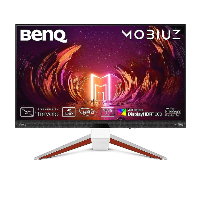 BenQ MOBIUZ EX2710U 27" IPS HDRi, 144Hz, 1ms, 3840x2160 UHD, Brightn.peak HDR 600nits, Fr.Sync Prem.,B.I.+,Light Tun., FPS Mode, treVolo 2.1 (2Wx2+5Wwoofer), 1000:1, 2x48Gbps HDMI,DP, USB hub, HAdj.,Grey + Fury Gaming Chair Avenger M+ Black-White на супер цена