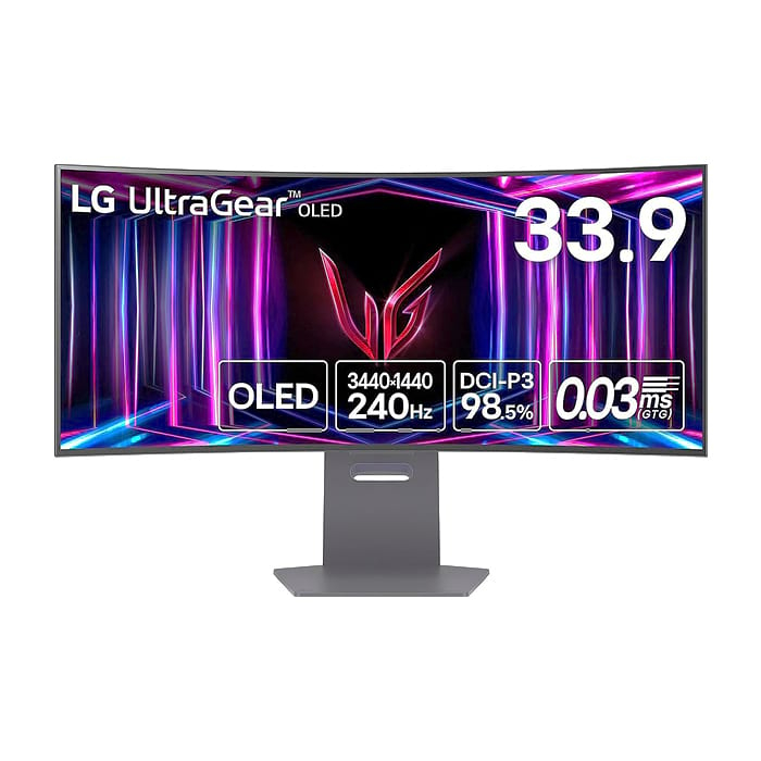 LG 34GS95QE-B, 33.9", OLED UltraGear 21:9 Curved, IPS 0.03 ms, WQHD 4K (3440x1440), 240Hz, HDR 10, 1500000:1, 1300 cd/m2, DCI-P3 98.5%, USB 3.0, VRR, Free-sync, G-Sync, HDMI, DisplayPort, PBP,PIP, Height Adjustable, Pivot, Tilt, Headphone Out, Black на супер цена