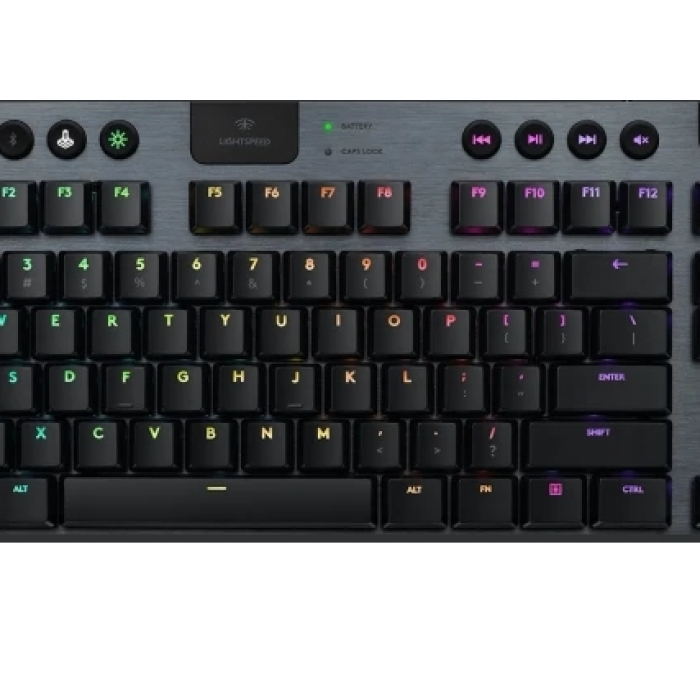 Logitech G915 Wireless TKL Keyboard, GL Clicky Low Profile, Lightspeed Wireless, Lightsync RGB, Game Mode, Media Controls, Carbon на супер цена