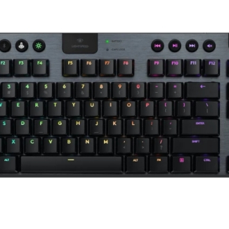 Logitech G915 Wireless TKL Keyboard, GL Linear Low Profile, Lightspeed Wireless, Lightsync RGB, Game Mode, Media Controls, Carbon