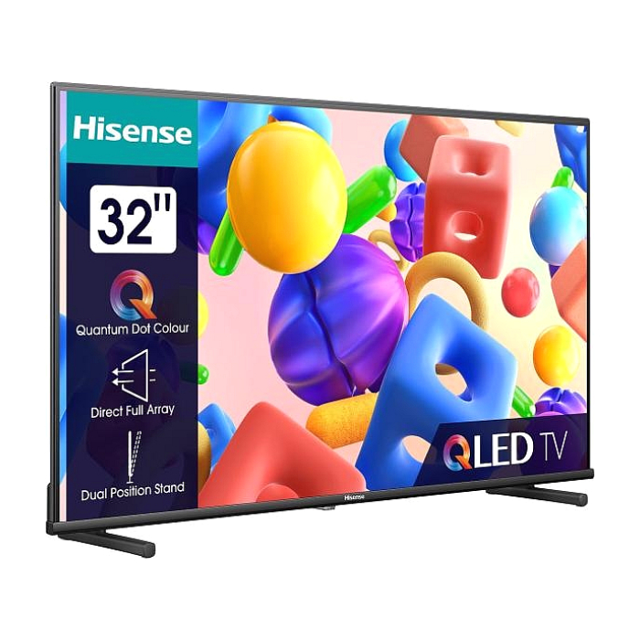 Hisense 32" A5KQ, Full HD 1920x1080, QLED, Quantum Dot, HDR, HLG, DTS HD, DTS Virtual X, Dolby Audio, Smart TV, WiFi, WiFi Direct, 2xHDMI, 2xUSB, LAN, CI+, DVB-T2/C/S2, Black (тъмнейл - 2)