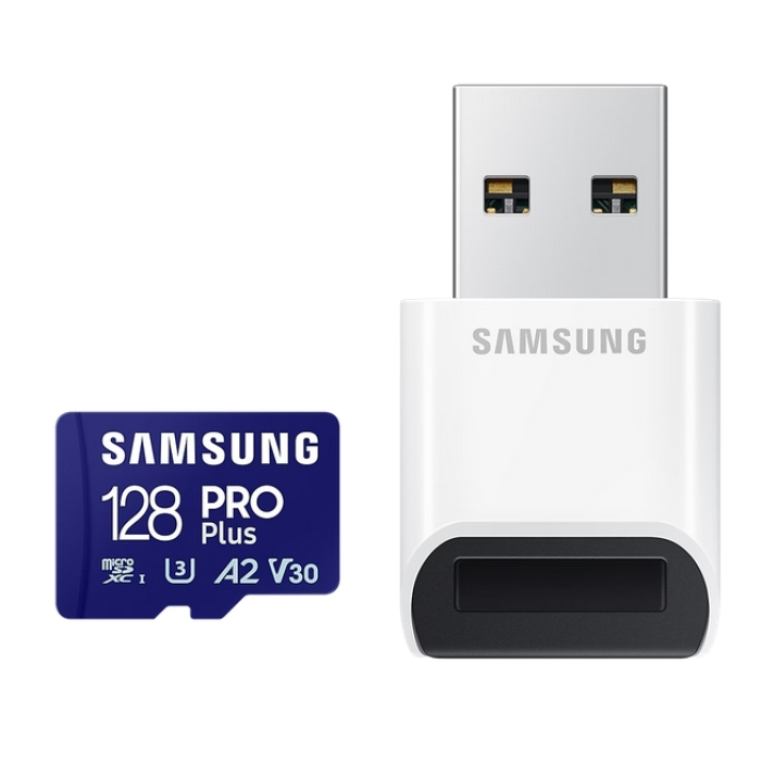 Samsung 128GB micro SD Card PRO Plus with USB Reader, UHS-I, Read 180MB/s - Write 130MB/s на супер цена