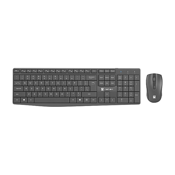 Natec Set 2 in 1 Keyboard Black Squid + Mouse Wireless US Layout (тъмнейл - 1)