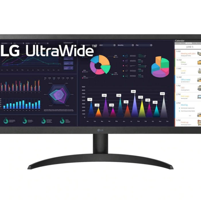 LG 26WQ500-B, 25.7" UltraWide AG, IPS Panel, 1ms MBR, 5ms, CR 1000:1, 250 cd/m2, 21:9, 2560x1080, HDR 10, sRGB over 99% , AMD FreeSync, 75Hz, Reader Mode, HDMI, Headphone Out, Tilt, Headphone Out, Black на супер цена