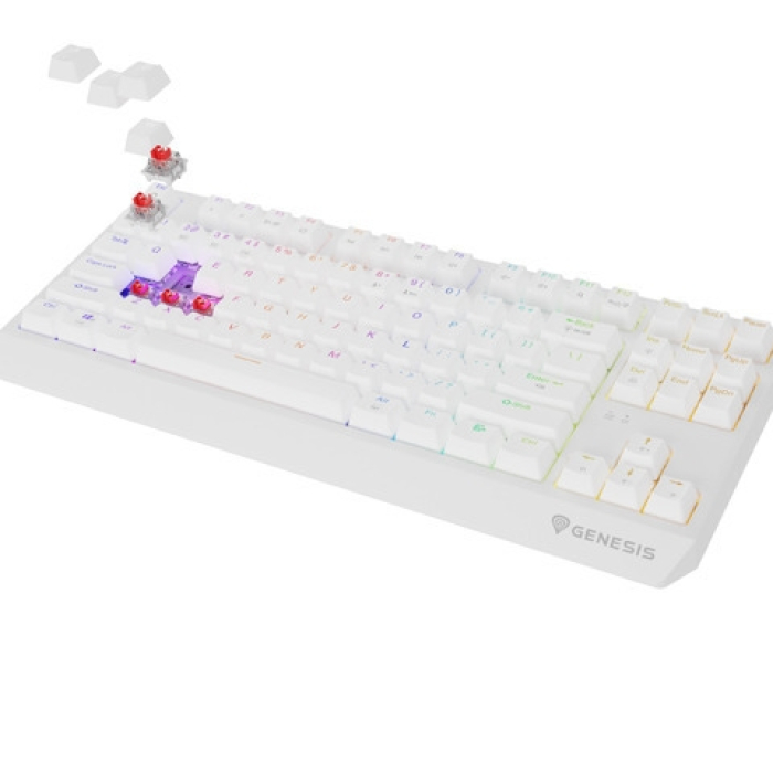 Genesis Gaming Keyboard Thor 230 TKL Wireless US White RGB Mechanical Outemu Red на супер цена