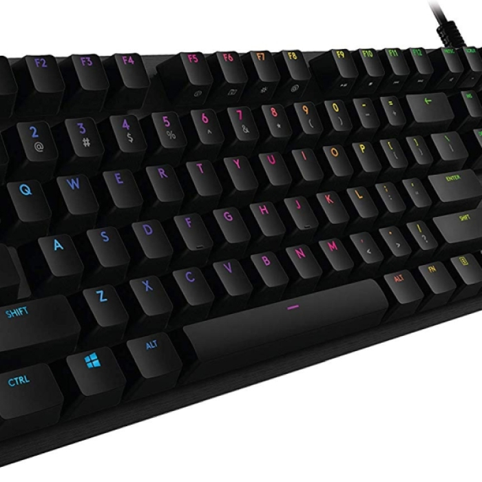 Logitech G512 Keyboard, GX Blue Clicky, Lightsync RGB, USB Passthrough Data/Power, Alumium Alloy, Game Mode, Black Carbon (тъмнейл - 1)