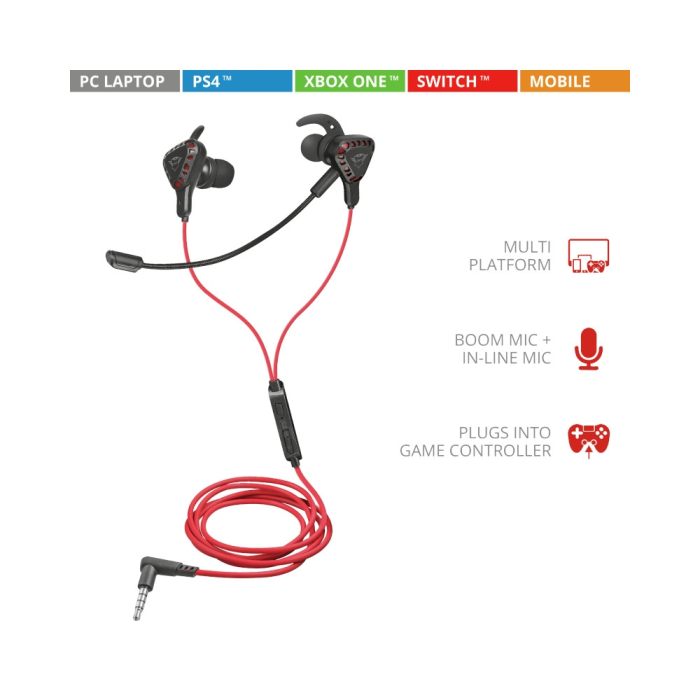 TRUST GXT 408 Cobra Multiplatform Gaming Earphones (тъмнейл - 4)