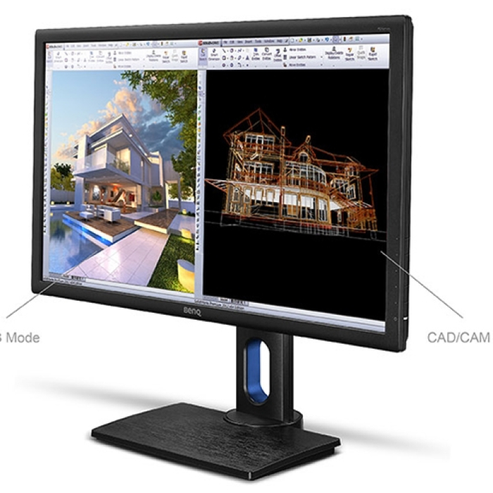 BenQ PD2700Q, 27" IPS, 4ms, 2560x1440 WQHD, Designer Monitor, 100% sRGB, Eye Care, Flicker-free, LBL, DualView Mode, 1000:1, DCR 20M:1, 10bit, 350 cd/m2, HDMI, DP, miniDP, Speakers, Height Adj., Swivel, Pivot, Tilt, Black (тъмнейл - 3)