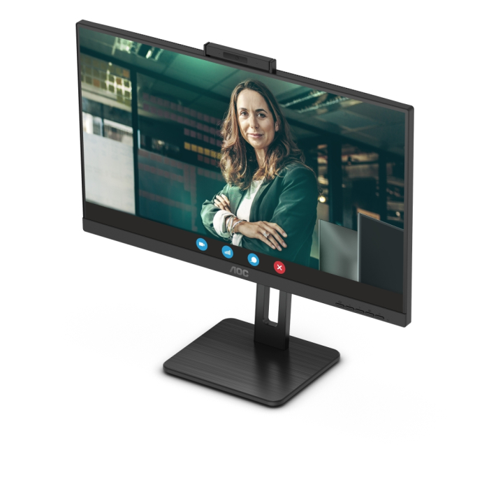 AOC 24P3CW, 23.8" IPS WLED, 1920x1080@75Hz, 4ms GtG, 300cd m/2, 1000:1, DCR 50M:1, AdaptiveSync, FlickerFree, Low Blue Light, 5Wx2, 5MP Windows Hello, Tilt, Height Adjust, Pivot, Swivel, HDMI, DP, RJ45, USB hub (тъмнейл - 3)