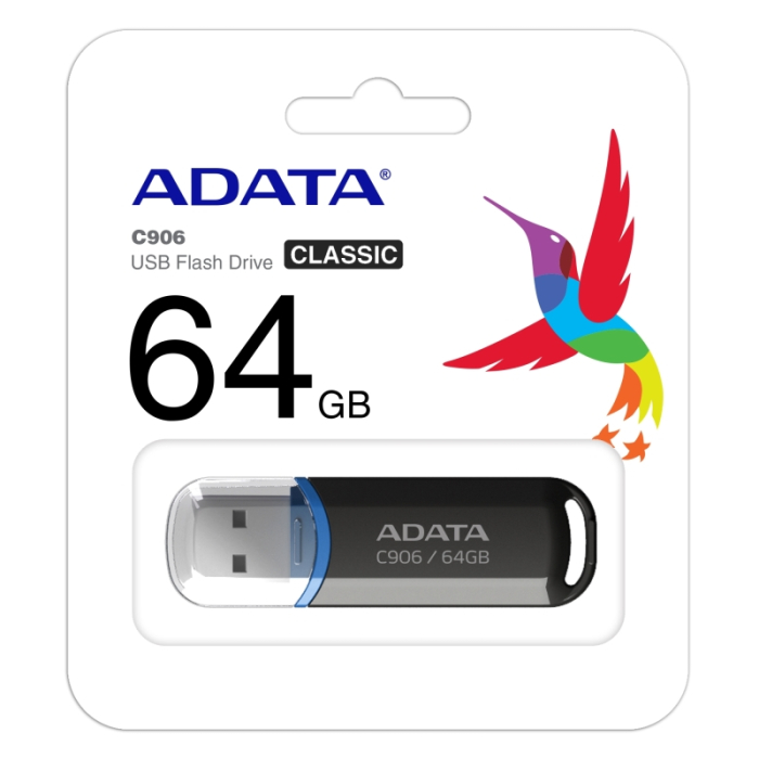 ADATA C906 64GB USB 2.0 Black (тъмнейл - 3)