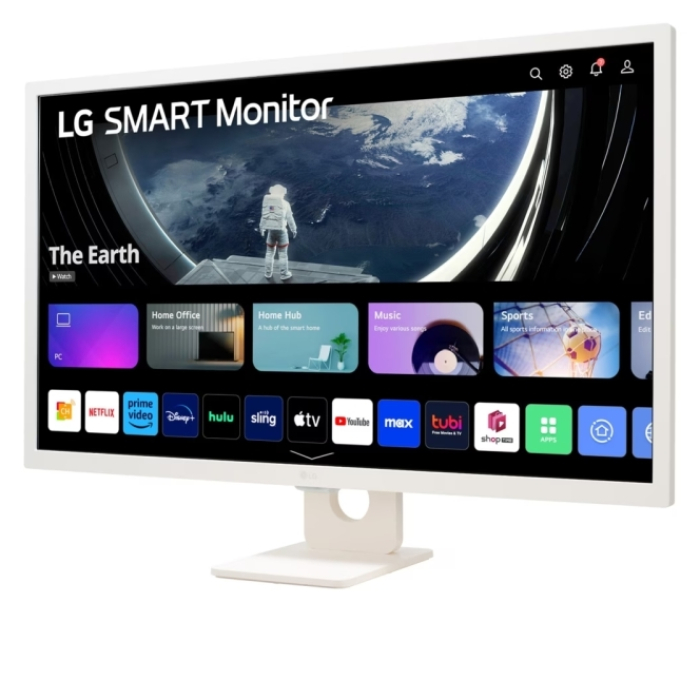 LG 32SR50F-W, 31.5" IPS Smart webOS23, Anti-Glare, 8ms, 1200:1, 250cd/m, sRGB 99%, FHD 1920x1080, HDR 10, HDMI, USB, Wi-Fi B/in, AirPlay 2, Speacers 5W x 2, Tilt, White (тъмнейл - 1)