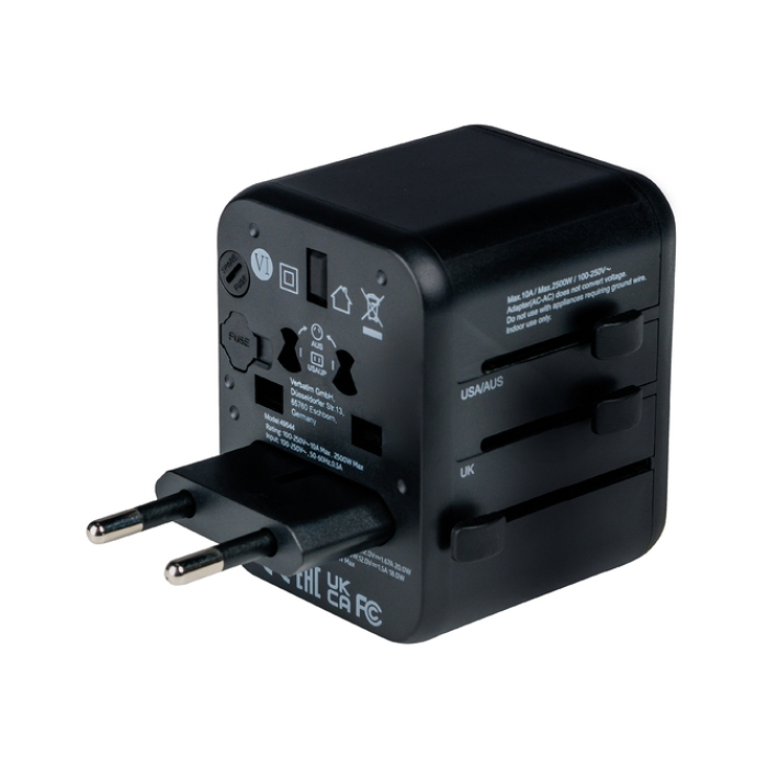 Verbatim UTA-02 Universal Travel Adapter with 1 x USB-C PD 20W / 1 x USB-A QC 3.0 (тъмнейл - 3)