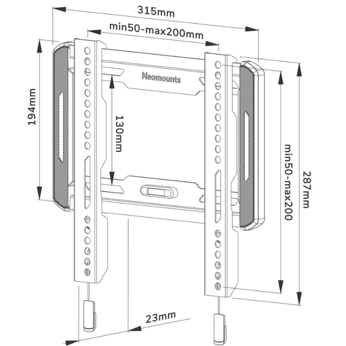 Neomounts by NewStar Screen Wall Mount (fixed, ultra thin, VESA 200x200) (тъмнейл - 4)