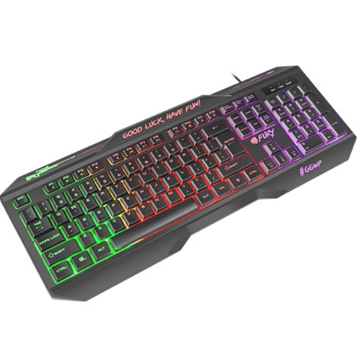 Fury Gaming Keyboard, Hellfire, 2 Backlight, US Layout (тъмнейл - 2)