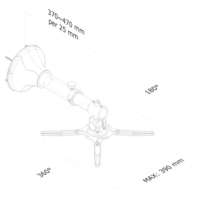 Neomounts by NewStar Projector Wall Mount (length: 37-47 cm = ultra short throw), silver (тъмнейл - 2)