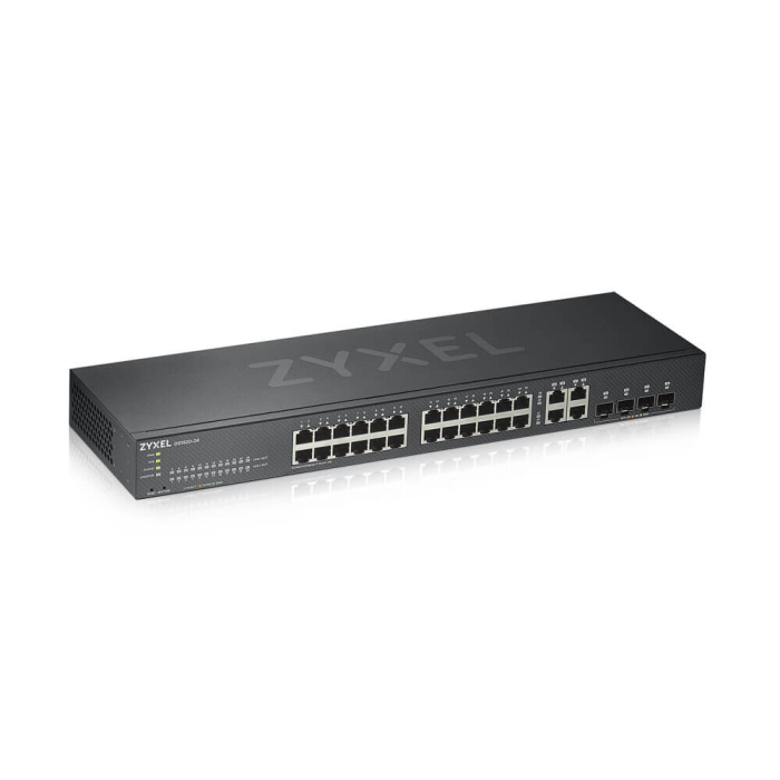 ZyXEL GS1920-24v2, 28 Port Smart Managed Switch 24x Gigabit Copper and 4x Gigabit dual pers., hybird mode, standalone or NebulaFlex Cloud