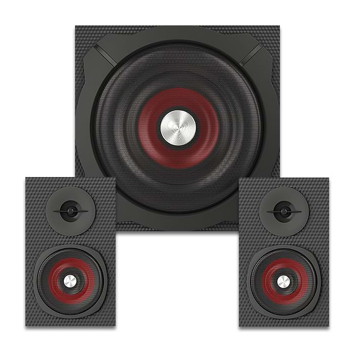 Genesis Speakers Helium 600 60W Rms 2.1 Black Wired Remote Control