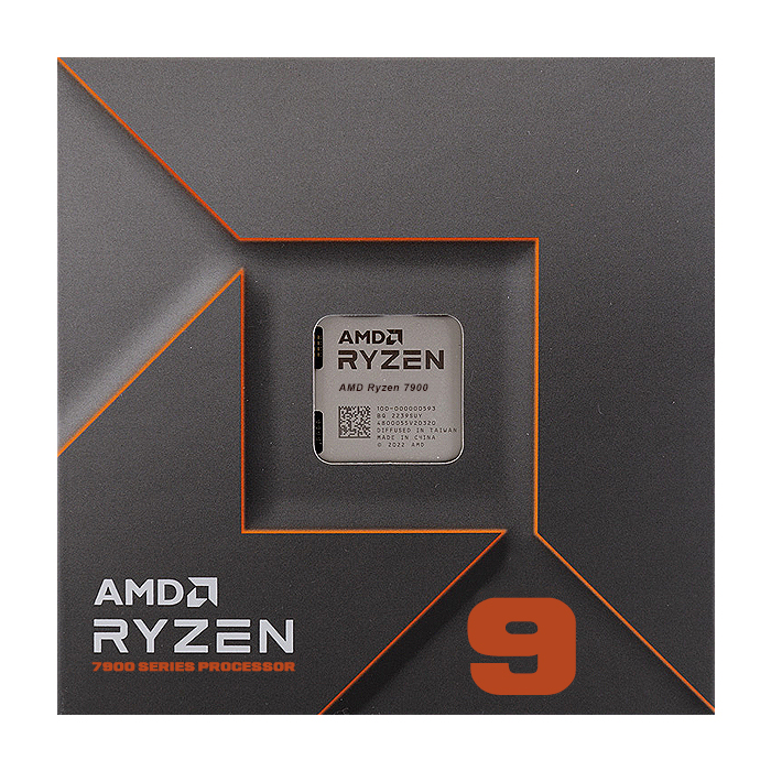 AMD Ryzen 9 7900X 12C/24T (4.7GHz / 5.6GHz Boost, 76MB, 170W, AM5), поглед кутия