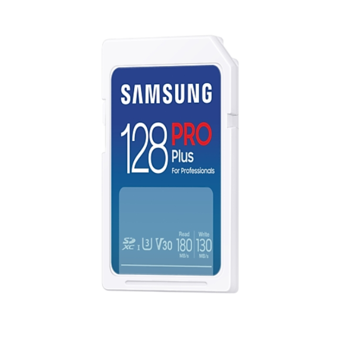 Samsung 128GB SD Card PRO Plus, UHS-I, Read 180MB/s - Write 130MB/s (тъмнейл - 2)