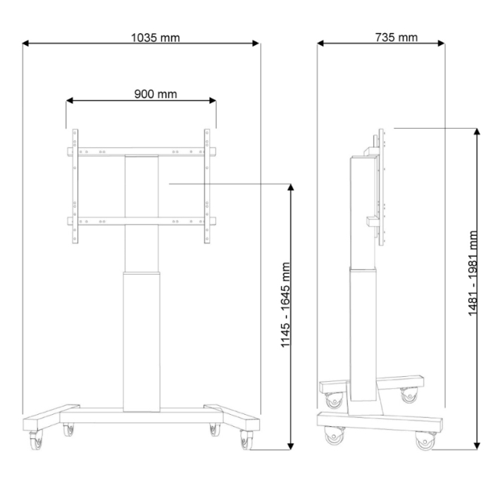 Neomounts by NewStar Motorised Mobile Floor Stand - VESA 200x200 up to 800x600 (тъмнейл - 3)