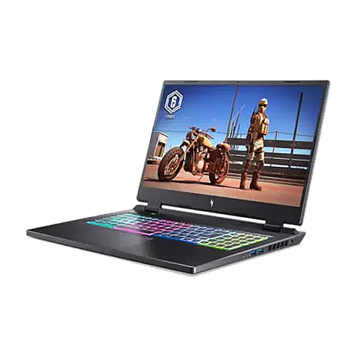 Acer Nitro 5, AN17-51-7593, Core i7-13700H (3.70GHz up to 5.00GHz, 24MB), 17.3" QHD (2560x1440) IPS, 165Hz, 16GB DDR5 (1 slot free), 1024GB PCIe SSD, RTX 4060 8GB GDDR6, Wi-Fi 6e, BT 5.1, HD Mic&Cam, RGB Backlit KB, No OS, Black (тъмнейл - 2)