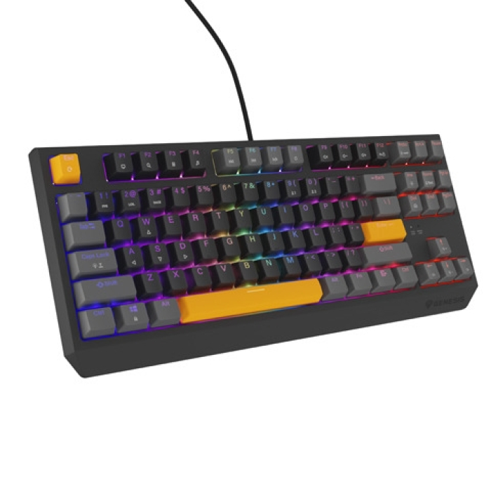 Genesis Gaming Keyboard Thor 230 TKL Anchor Gray Positive US RGB Mechanical Outemu Red (тъмнейл - 2)