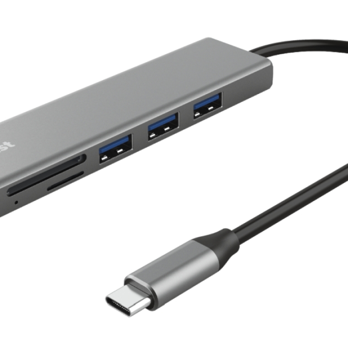 TRUST Halyx Fast USB-C Hub & Card Reader на супер цена