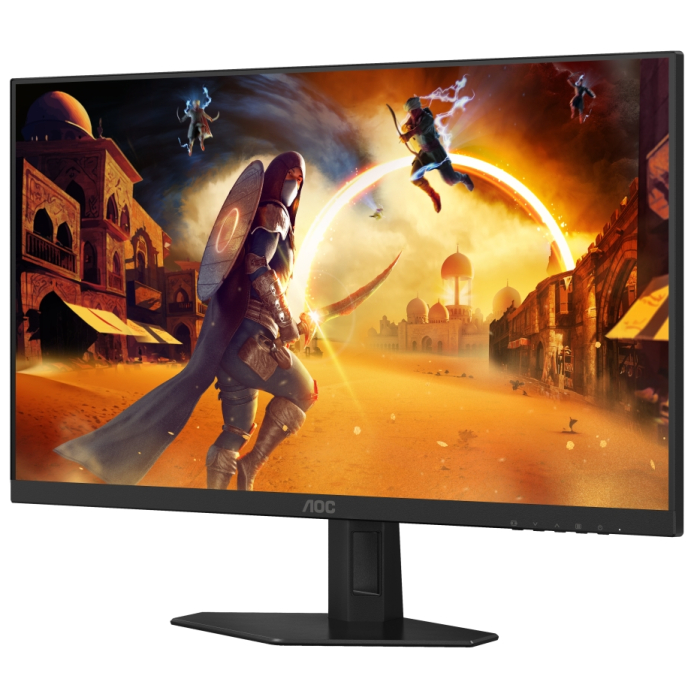 AOC 24G4XE, 23.8" IPS WLED, 1920x1080@180Hz, 1ms GtG, 0.5ms MPRT, 300cd m/2, 1000:1, 80M:1 DCR, Adaptive Sync, FlickerFree, Low Blue Mode, 2Wx2, Tilt, 2xHDMI, DP (тъмнейл - 1)