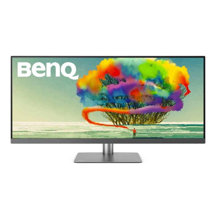 BenQ PD3420Q 34"W IPS LED 5ms 3440x1440 2K QHD, Design Mon, WQHD, AQCOL.,100% sRGB/98% P3,HDR400, B.I.,LBL,KVM, ICCsync, CAD/CAM, DualView, Contr.1000:1, 350 cd/m2, 2xHDMI,DP,USB-C(PD65W, DP Alt Mode),USB-C/USB 3.0x2, Sp.2x2.5W, HAdj., Swivel,Tilt, G (тъмнейл - 1)