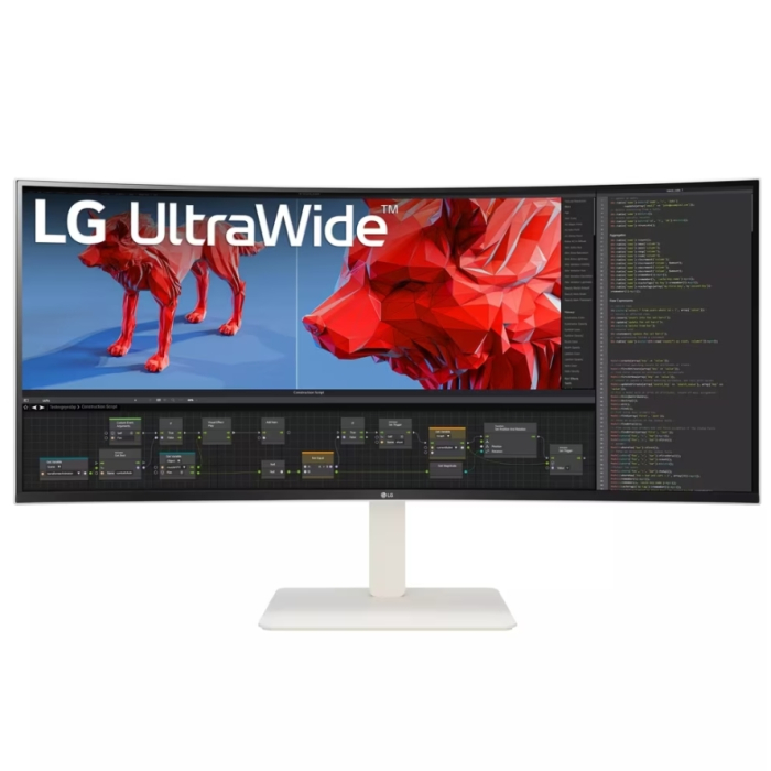 LG 38WR85QC-W, 37.5" UltraWide AG , Curved 21:9 IPS Panel, 1 ms (GtG), 1000:1, 450 cd/m2, WQHD+ (3840x1600), HDR600, DCI-P3 98% , AMD FreeSync, NVIDIA G-SYNC, 144Hz, USB Type-C, RJ45, Speacers 7Wx2, HDMI, DisplayPort, KVM, PBP, PIP, Tilt, Black на супер цена