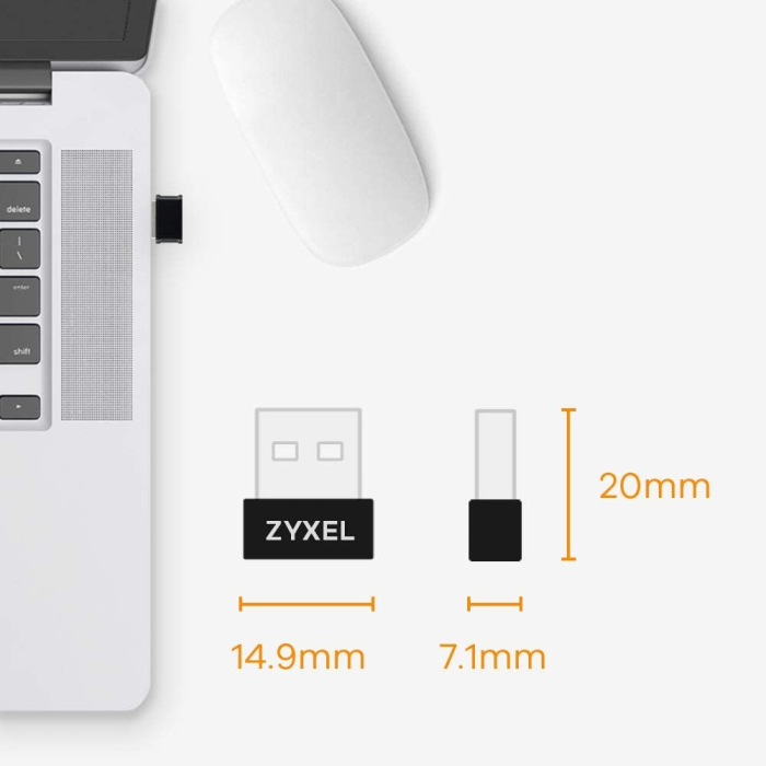 ZyXEL NWD6602, EU, Dual-Band Wireless AC1200 Nano USB Adapter (тъмнейл - 3)