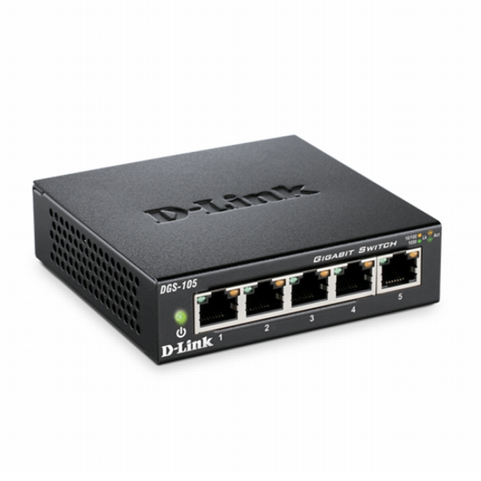 D-Link 5-port 10/100/1000 Gigabit Metal Housing Desktop Switch (тъмнейл - 1)