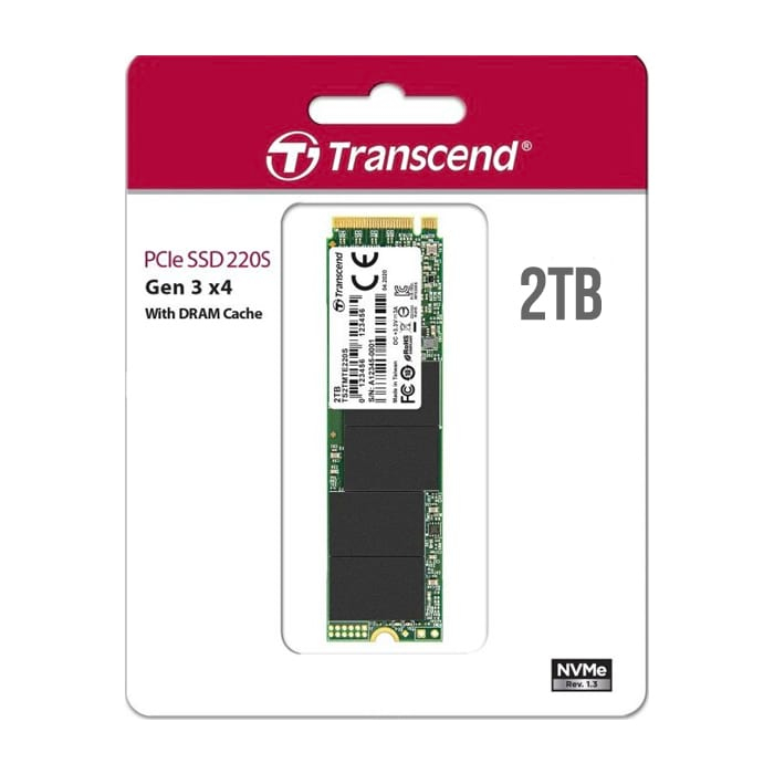 Transcend 2TB, M.2 2280, PCIe Gen3x4, M-Key, 3D TLC, with Dram