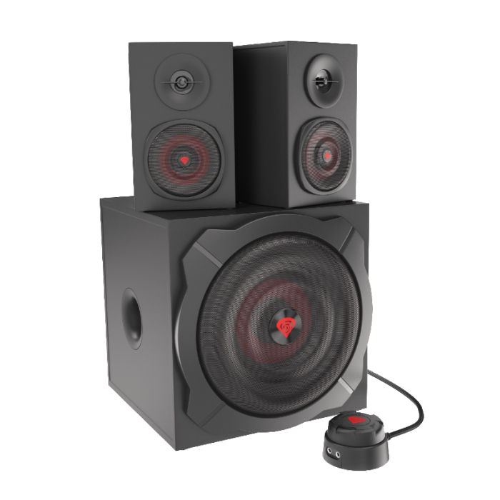 Genesis Speakers Helium 610BT 60W Rms 2.1 Black Wired Remote Control (тъмнейл - 1)