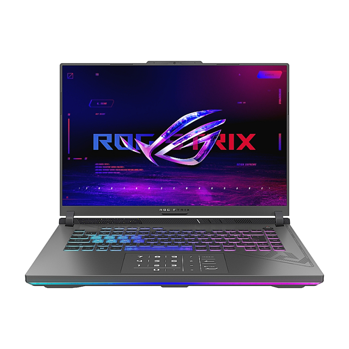 Asus ROG Strix G16 G614JU-N3218, Intel i7-13650HX 2.6 GHz , 16" FHD+ 16:10 (1920 x 1200, WUXGA) 165HZ,16GB DDR5 4800MHz (2x8GB), 1TB PCIe4. RTX4050  6GB GDDR6 , Wi-Fi 6E(802.11ax) , Backlit Chiclet Keyboard 4-Zone RGB, NO OS, Eclipse Gray