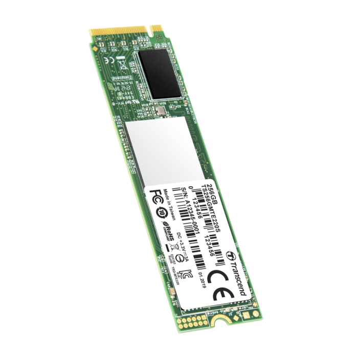 Transcend 256GB, M.2 2280, PCIe Gen3x4, M-Key, 3D TLC, with Dram (тъмнейл - 2)