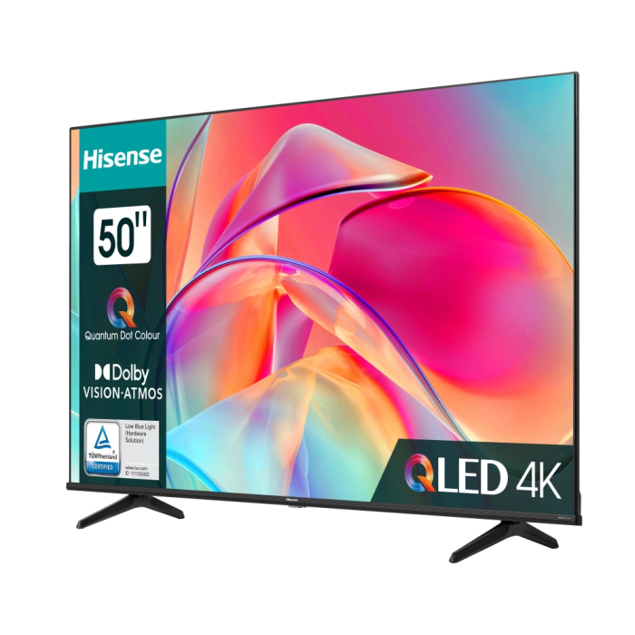 Hisense 50" E7KQ, 4K Ultra HD 3840x2160, QLED, Quantum Dot, HDR 10+, HLG, Dolby Vision, DTS Virtual X, Smart TV, WiFi 5GHz, WiFi Direct, BT, Anyview Cast, 3xHDMI, 2xUSB, LAN, CI+, DVB-T2/C/S2, Black (тъмнейл - 2)