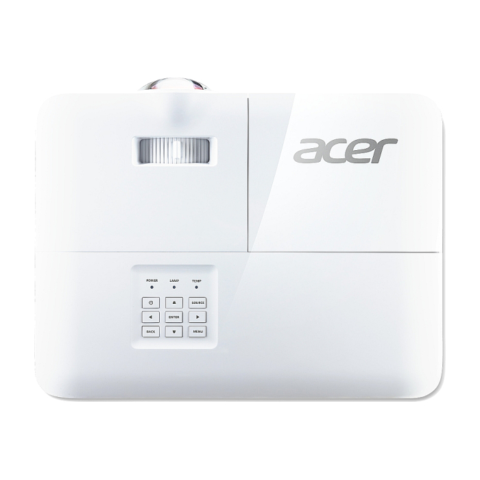 Acer Projector S1286H, DLP, Short Throw, XGA (1024x768), 3500 ANSI Lumens, 20000:1, 3D, HDMI, VGA, RCA, Audio in, Audio out, VGA out, DC Out (5V/1A, USB-A), Speaker 16W, Bluelight Shield, 3.1kg, White + Acer T82-W01MW 82.5" (16:10) Tripod Screen Whit (тъмнейл - 3)