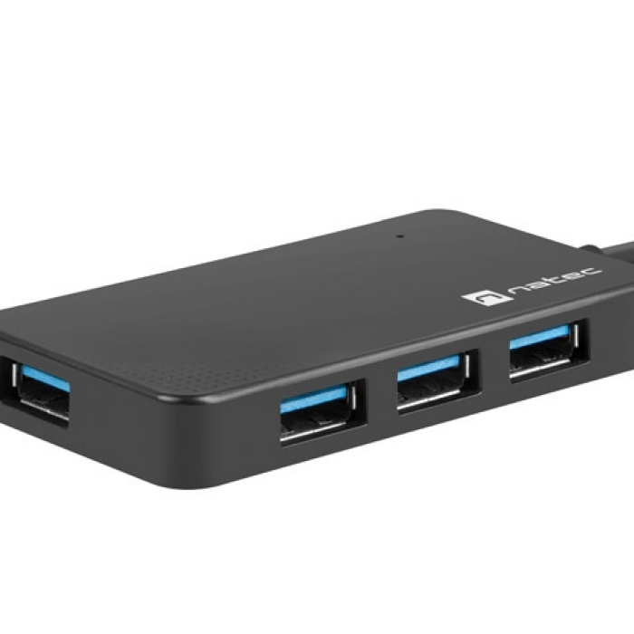 Natec usb 3.0 hub silkworm 4-ports black usb-c на супер цена