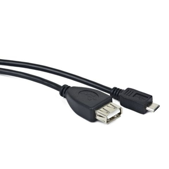 Lanberg USB micro-b (m) -> USB-A (f) 2.0, cable 0.15m otg, black (50-pack) (тъмнейл - 1)