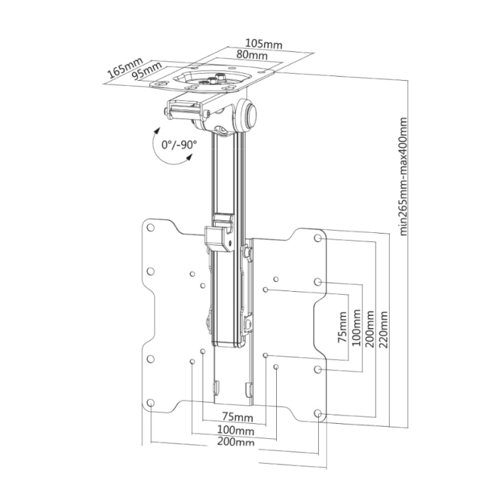 Neomounts by NewStar Flat Screen Ceiling Mount (Height: 26.5-40 cm) (тъмнейл - 3)