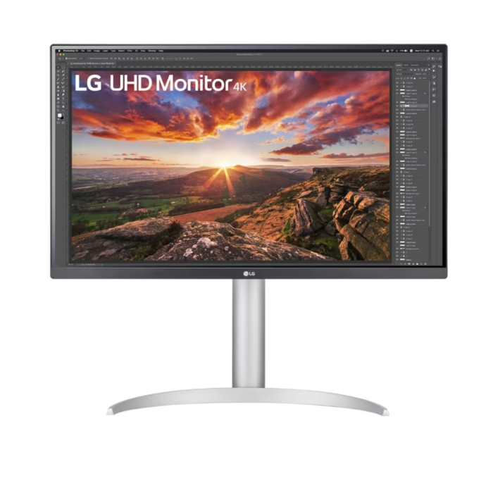 LG 27UP850N-W, 27" UHD 4K IPS, Anti-Glare, DCI-P3 95%, Cinema Screen, 5ms, 1200:1, 400 cd/m2, 3840x2160, HDR 400, MAXX Audio 5W x 2, USB type-C charging (up to 90W), HDMI, DisplayPort, AMD FreeSync, Headphone out, Tilt, Height (Range), Pivot