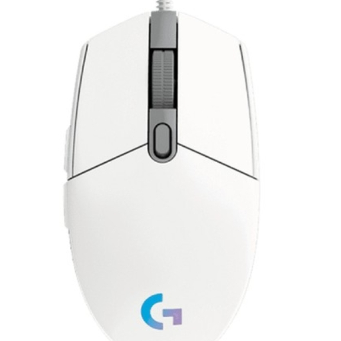 Logitech G102 Mouse, Lightsync RGB, 8000 DPI, 6 Programmable Buttons, White